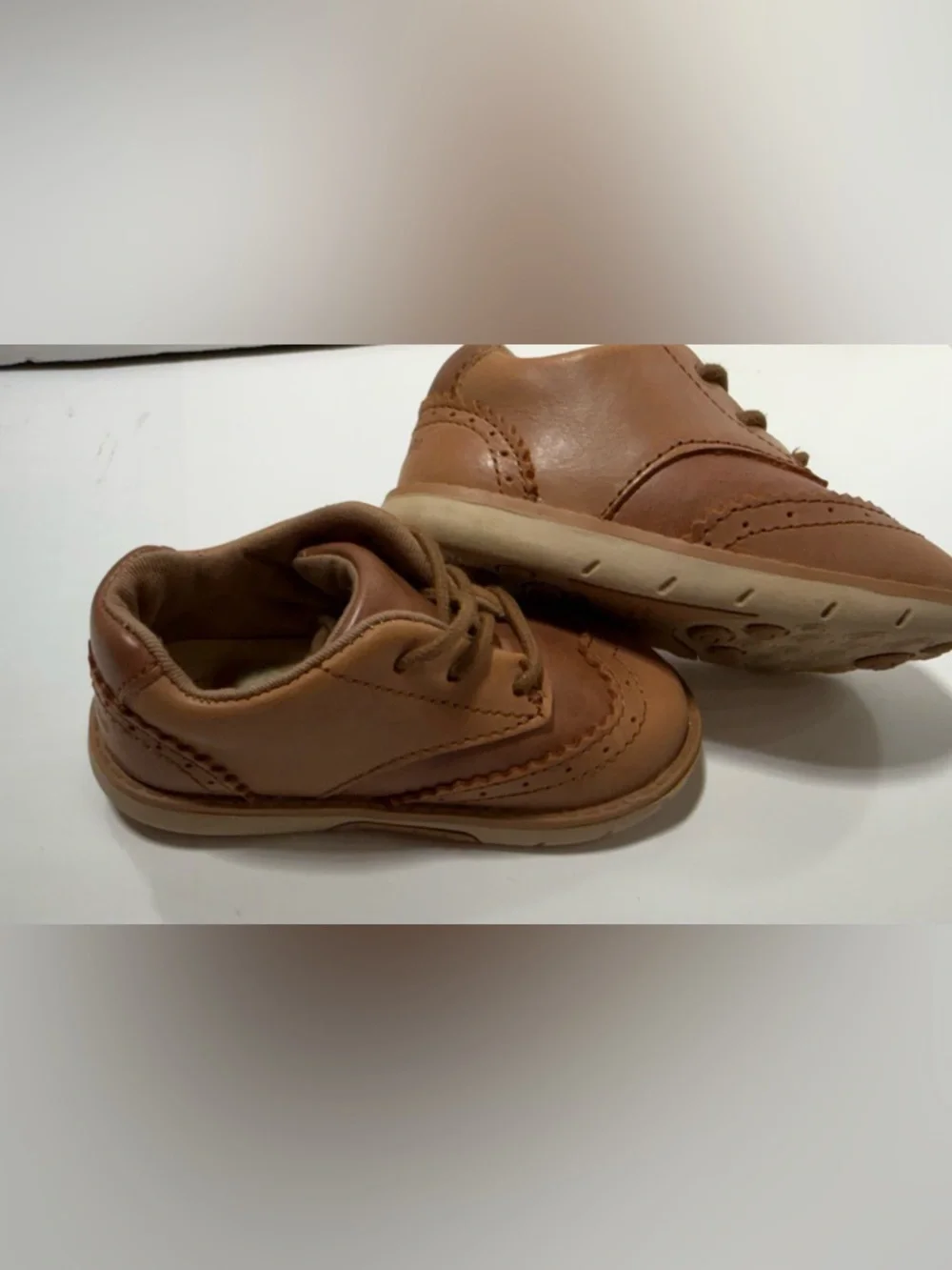 Stride Right Kids Ellsworth Oxford Brown Casual Lace-Up Shoes size 10